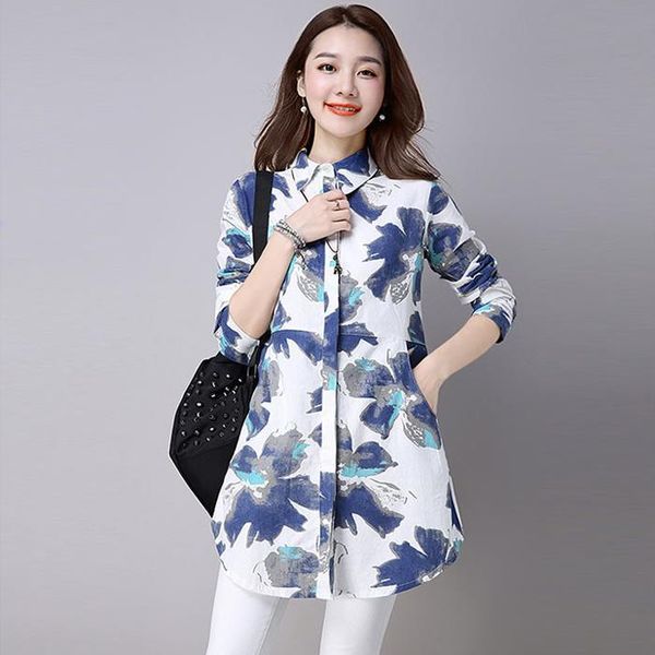women shirt 2936 chinese linen white long sleeve retro flutter floral print cotton blouse female vintage tunics
women shirt 2936 chinese linen white long sleeve retro flutter floral print cotton blouse female vintage tunics