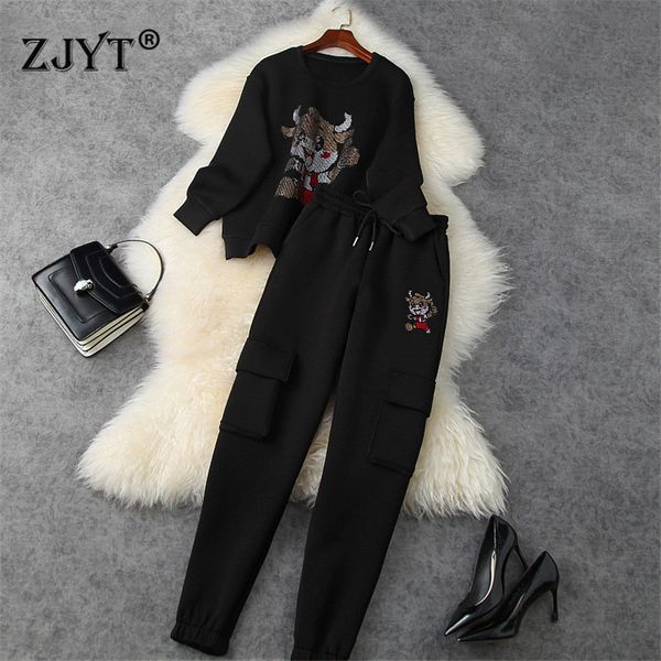 women's two piece pants high street girls spring standard diamonds loose hoodies and suit matching sets two garments 88fd, White
women's two piece pants high street girls spring standard diamonds loose hoodies and suit matching sets two garments 88fd, White