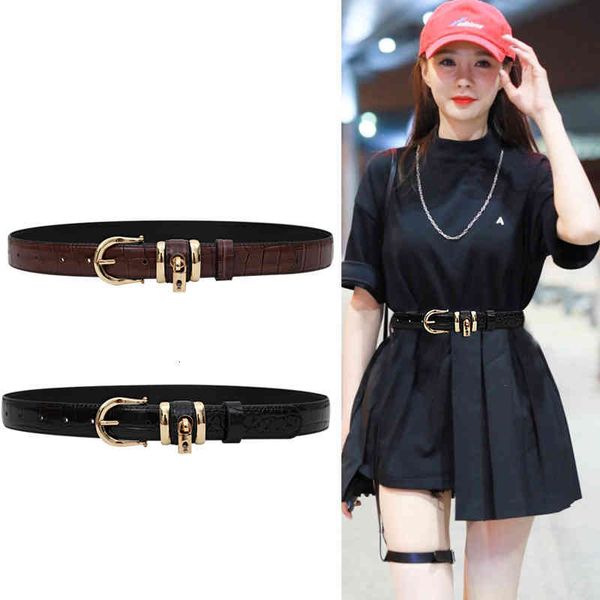women's crocodile belt lock leather ins net red dress jeans dual purpose, Black;brown
women's crocodile belt lock leather ins net red dress jeans dual purpose, Black;brown