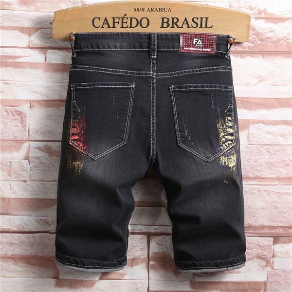 designer short pants fashion slim summer knee length jeans elastic hole male jean mens luxury, White;black
designer short pants fashion slim summer knee length jeans elastic hole male jean mens luxury, White;black