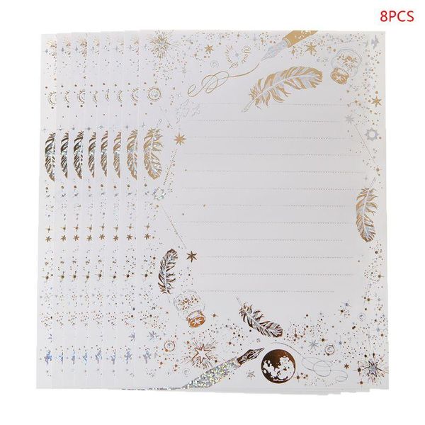 gift wrap 8 sheets high-end vintage bronzing feather blessing letter paper pad writing office school supplies
gift wrap 8 sheets high-end vintage bronzing feather blessing letter paper pad writing office school supplies
