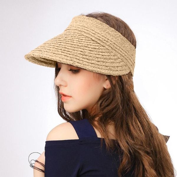wide brim hats simple straw sun visor hat for women summer beach roll-up foldable protection caps uv protect travel cap female, Blue;gray
wide brim hats simple straw sun visor hat for women summer beach roll-up foldable protection caps uv protect travel cap female, Blue;gray