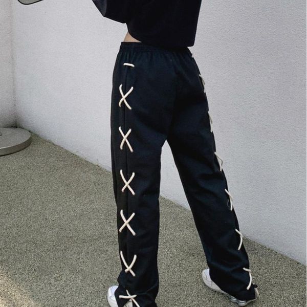 women's pants & capris 21 sports loose cross strap design beamed casual thin lantern straight, Black;white
women's pants & capris 21 sports loose cross strap design beamed casual thin lantern straight, Black;white