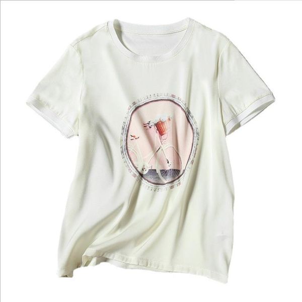 women's t-shirt european and american women's wear for spring short-sleeved bicycle printed round collar fashion silk t-shirts o4h, White
women's t-shirt european and american women's wear for spring short-sleeved bicycle printed round collar fashion silk t-shirts o4h, White
