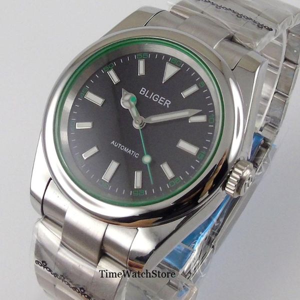 wristwatches 36mm men's watch genuine nh35 miyota 8215 automatic movement black dial green sapphire glass oyster bracelet polished beze, Slivery;brown
wristwatches 36mm men's watch genuine nh35 miyota 8215 automatic movement black dial green sapphire glass oyster bracelet polished beze, Slivery;brown