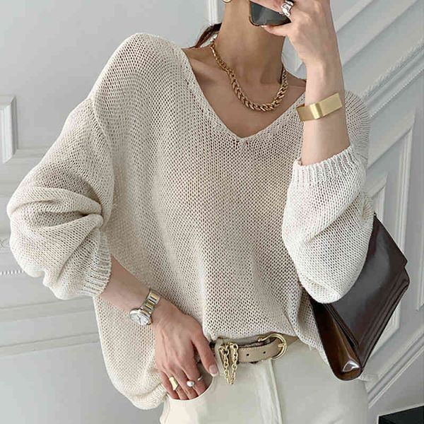 knitted loose o neck ladies summer korean hollow out ice wire v collar thin knitted sweater casual women 879h 210420, White;black
knitted loose o neck ladies summer korean hollow out ice wire v collar thin knitted sweater casual women 879h 210420, White;black