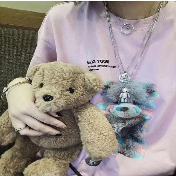brand mo family 2021 spring and summer round collar cute teddy pullover women's cotton print phantom bear short sleeve girl, White;black
brand mo family 2021 spring and summer round collar cute teddy pullover women's cotton print phantom bear short sleeve girl, White;black