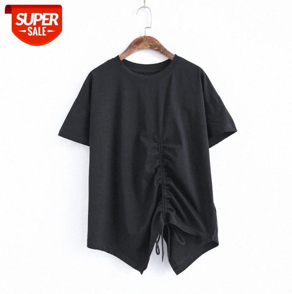 010199 drawstring asymmetrical solid color loose short-sleeved round neck t-shirt women's bottoming shirt tide #gl2y, Black;gray
010199 drawstring asymmetrical solid color loose short-sleeved round neck t-shirt women's bottoming shirt tide #gl2y, Black;gray