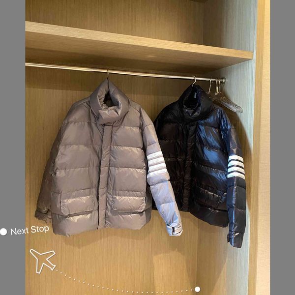 down coat korean couple tb classic four bars men and women loose casual zipper stand collar jacket cotton winter, Black
down coat korean couple tb classic four bars men and women loose casual zipper stand collar jacket cotton winter, Black