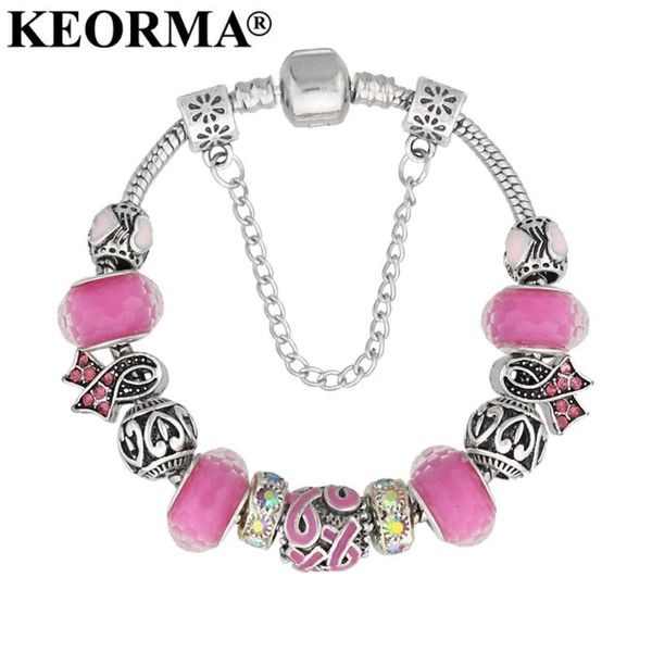 charm bracelets keorma lovely girl silver color women bracelet murano glass bead crystal breast cancer awareness pink ribbon charms, Golden;silver
charm bracelets keorma lovely girl silver color women bracelet murano glass bead crystal breast cancer awareness pink ribbon charms, Golden;silver
