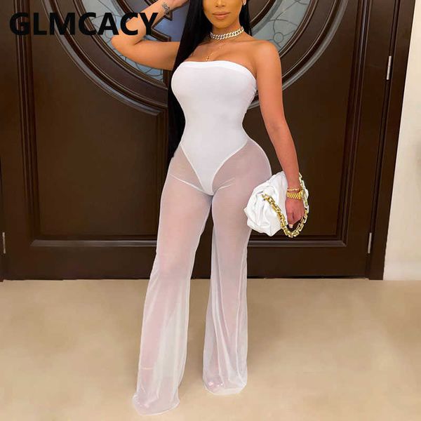 women strapless wide leg bodycon jumpsuits see through & club 210702, Black;white
women strapless wide leg bodycon jumpsuits see through & club 210702, Black;white