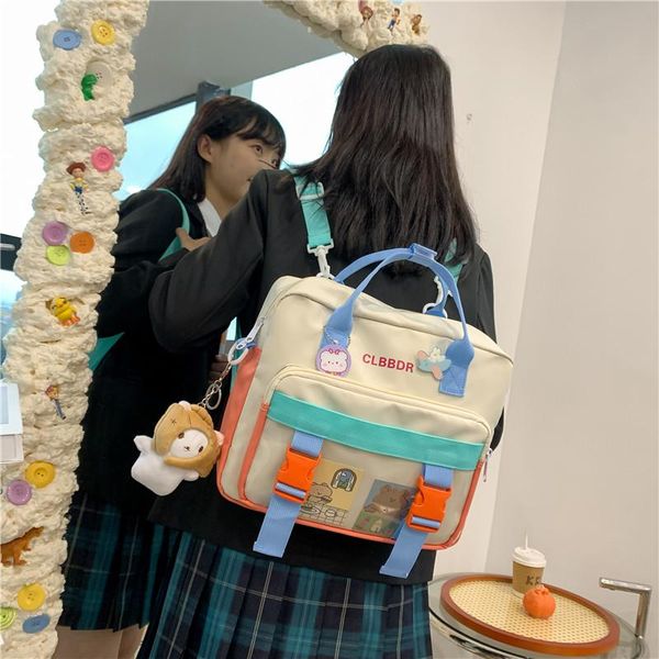 backpack 2021 multifunction contrast color women female waterproof nylon insert buckle small schoolbag lovely travel bag
backpack 2021 multifunction contrast color women female waterproof nylon insert buckle small schoolbag lovely travel bag