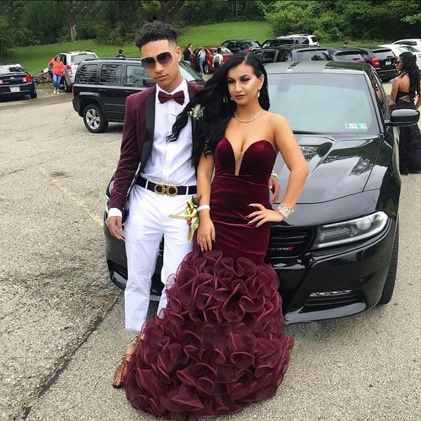 burgundy velour sweetheart zipper ruffle organza mermaid prom dress floor length dresses day longo er plus party, White;black
burgundy velour sweetheart zipper ruffle organza mermaid prom dress floor length dresses day longo er plus party, White;black