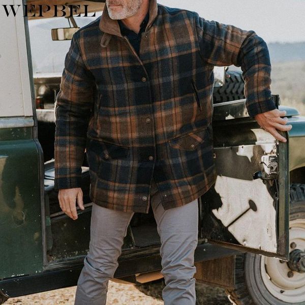men's jackets wepbel casual plaid coat loose straight autumn fashion long sleeve single-breasted turn-down collar, Black;brown
men's jackets wepbel casual plaid coat loose straight autumn fashion long sleeve single-breasted turn-down collar, Black;brown