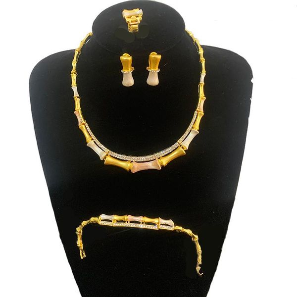 earrings & necklace bamboo desgign gold jewelry sets for women africa middle east wedding prom crystal, Silver
earrings & necklace bamboo desgign gold jewelry sets for women africa middle east wedding prom crystal, Silver