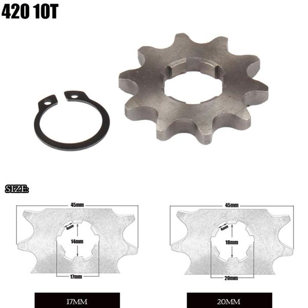 parts motorcycle front engine sprocket 420 17mm 20mm 10 tooth for stomp upower dirt pit bike atv quad go kart moped buggy scooter
parts motorcycle front engine sprocket 420 17mm 20mm 10 tooth for stomp upower dirt pit bike atv quad go kart moped buggy scooter
