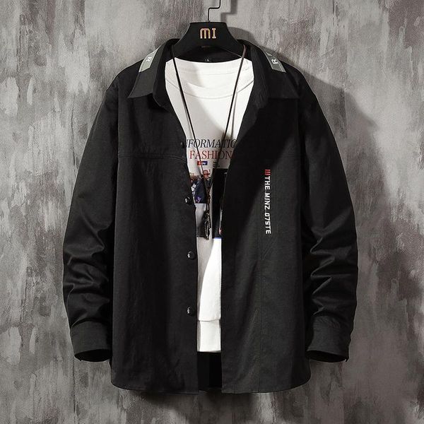 casual fashion shirt men's long-sleeved trendy handsome loose all-match youth jacket shirts, White;black
casual fashion shirt men's long-sleeved trendy handsome loose all-match youth jacket shirts, White;black