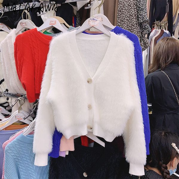 matakawa autumn and winter sweater women mink fur loose cardigan coat korean v-neck single breasted pull femme hiver 210513, White;black
matakawa autumn and winter sweater women mink fur loose cardigan coat korean v-neck single breasted pull femme hiver 210513, White;black
