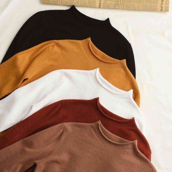 sweaters 2021 winter women's round neck long sleeve cashmere knitted pullovers female solid color slim casual wool sweater, White;black
sweaters 2021 winter women's round neck long sleeve cashmere knitted pullovers female solid color slim casual wool sweater, White;black