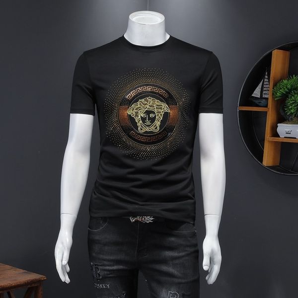 fashion t shirts 2021 summer men's short sleeve mercerized cotton double drill half, White;black
fashion t shirts 2021 summer men's short sleeve mercerized cotton double drill half, White;black