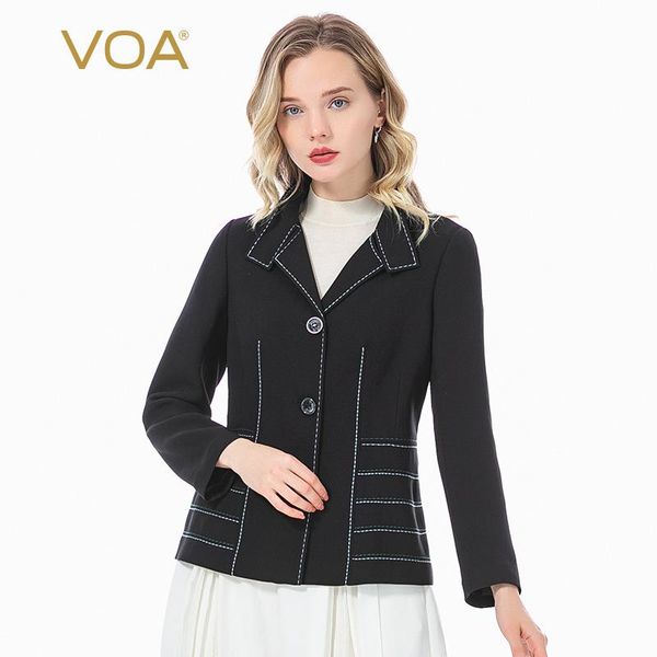 women's jackets voa 60mm silk sky lapel long sleeve single-breasted symmetrical decorative open-line waist hugging chic commuting coat, Black;brown
women's jackets voa 60mm silk sky lapel long sleeve single-breasted symmetrical decorative open-line waist hugging chic commuting coat, Black;brown