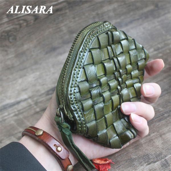 card holders leather hand-woven wallet zipper coin purse personalized change gift for girl short small vintage, Brown;gray
card holders leather hand-woven wallet zipper coin purse personalized change gift for girl short small vintage, Brown;gray
