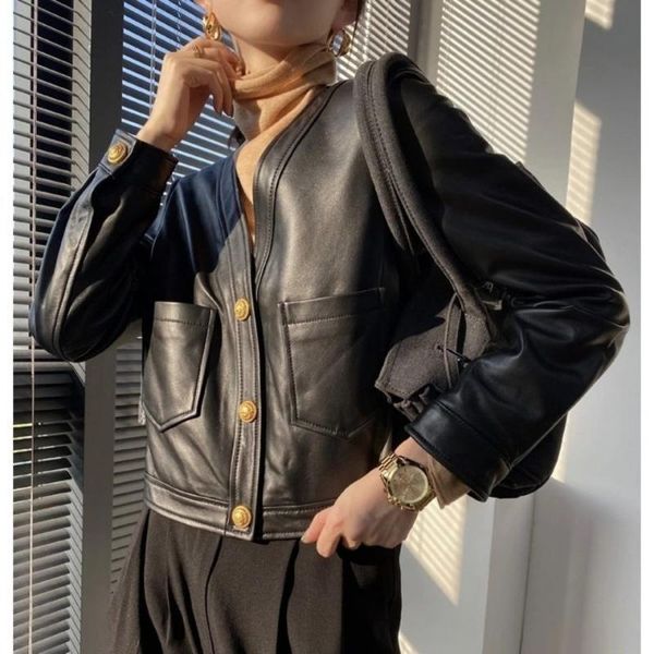 women's leather & faux genuine fashion coat women 's spring and autumn youth casual v-neck sheepskin black small
women's leather & faux genuine fashion coat women 's spring and autumn youth casual v-neck sheepskin black small