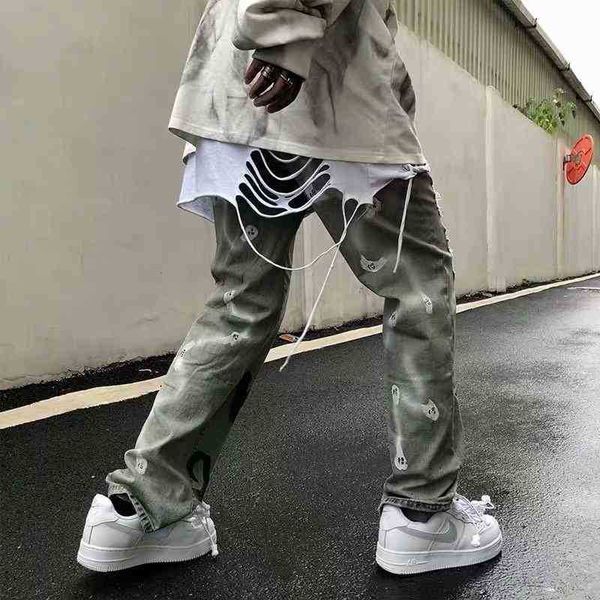 jeans high street fashion brand hole graffiti jeans men's loose hip hop beggars straight pants2021, Black
jeans high street fashion brand hole graffiti jeans men's loose hip hop beggars straight pants2021, Black