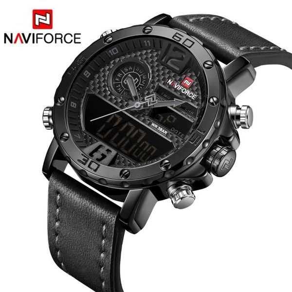 wristwatches brand watch luxury men's leather sports naviforce quartz led digital clock waterproof military relogio, Slivery;brown
wristwatches brand watch luxury men's leather sports naviforce quartz led digital clock waterproof military relogio, Slivery;brown