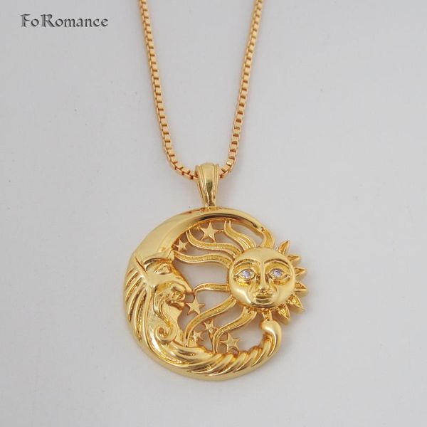 pendant necklaces foromance - yellow gold gp 18" box link chain necklace & vivid two styles sun and moon tall 25 mm 0.98 inch, Silver
pendant necklaces foromance - yellow gold gp 18" box link chain necklace & vivid two styles sun and moon tall 25 mm 0.98 inch, Silver