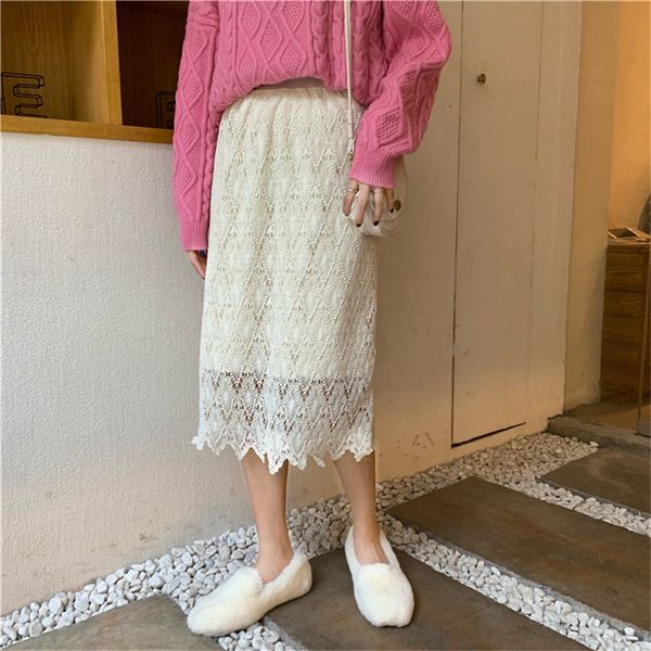 formal lace skirts womens spring ol autumn winter bottom straight black high waist femme faldas 210421
formal lace skirts womens spring ol autumn winter bottom straight black high waist femme faldas 210421