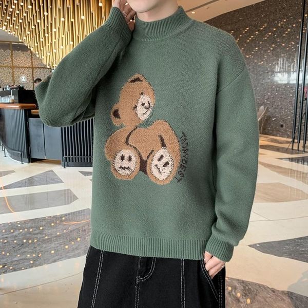 men's sweaters korean fashion sweater men streetwear autumn winter wool cashmere bear graphic knit swaeter pullovers, White;black
men's sweaters korean fashion sweater men streetwear autumn winter wool cashmere bear graphic knit swaeter pullovers, White;black