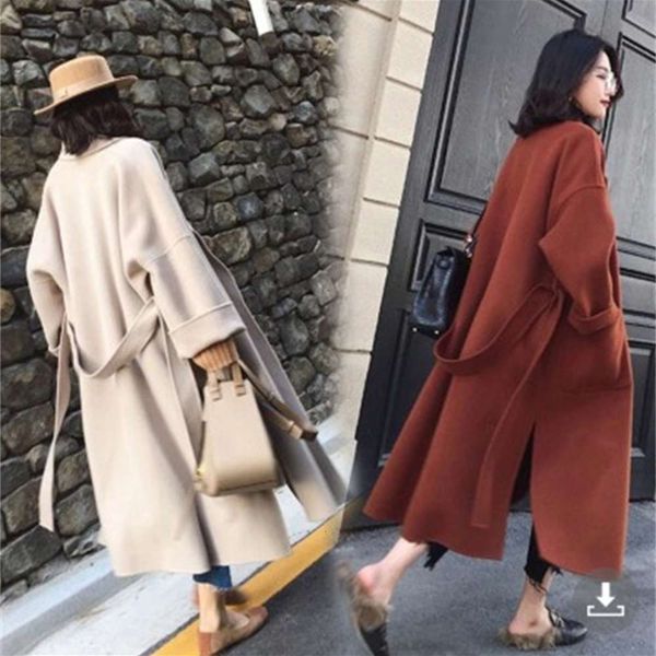 cashmere coat women's middle and long autumn winter fashion loose college fengsen woolen, Black;brown
cashmere coat women's middle and long autumn winter fashion loose college fengsen woolen, Black;brown