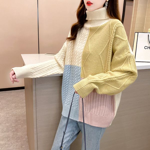 women's blouses & shirts novo estilo de outono/inverno blusa gola alta retrô japonesa feminina suéter solto preguiçoso slim malha manga, White
women's blouses & shirts novo estilo de outono/inverno blusa gola alta retrô japonesa feminina suéter solto preguiçoso slim malha manga, White