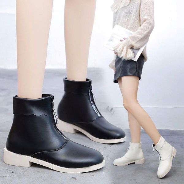 boots 2021 autumn winter students low heel front zipper ankle for women shoes woman warm plush ladies, Black
boots 2021 autumn winter students low heel front zipper ankle for women shoes woman warm plush ladies, Black