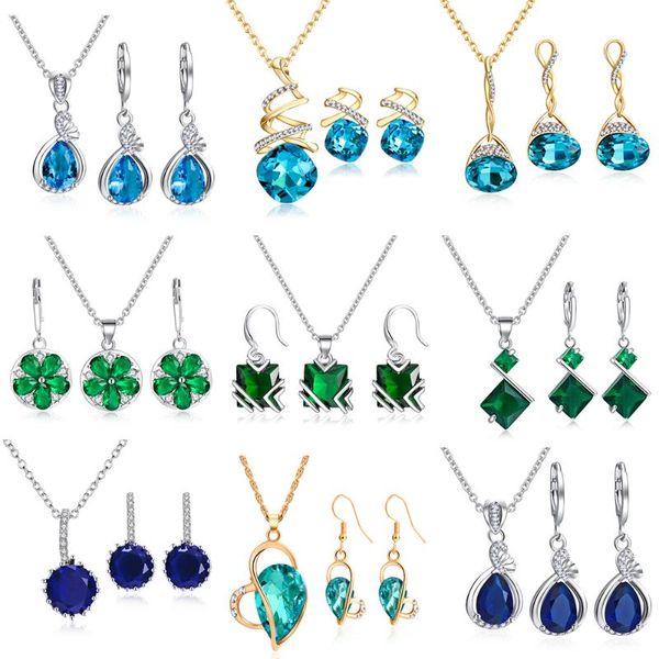 earrings & necklace women trendy gold silver color earring jewelry set crystal zircon pendant drop wedding party
earrings & necklace women trendy gold silver color earring jewelry set crystal zircon pendant drop wedding party