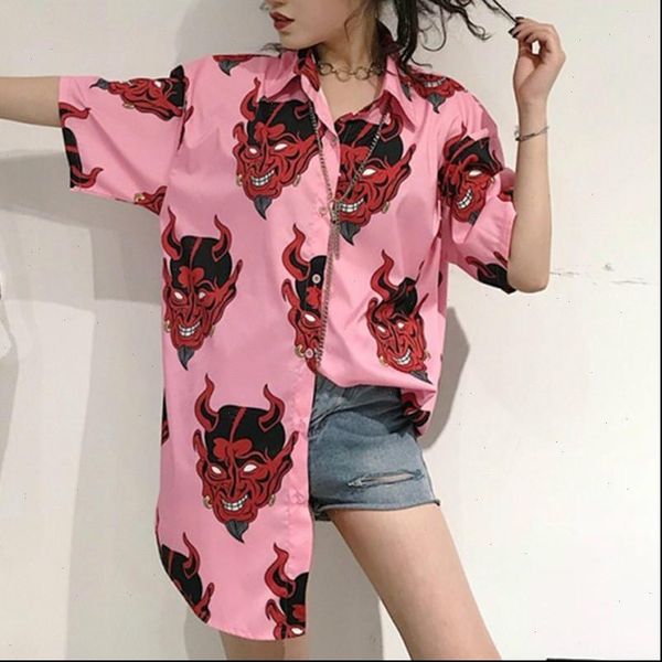 women blouses shirt female long sleeve blouse spring autumn loose gothic devil print korean womens, White
women blouses shirt female long sleeve blouse spring autumn loose gothic devil print korean womens, White