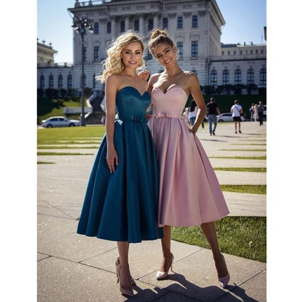2021 tea length cocktail dresses a line ruched prom gown evening formal party bridesmaid gowns vestido de festa, Black
2021 tea length cocktail dresses a line ruched prom gown evening formal party bridesmaid gowns vestido de festa, Black