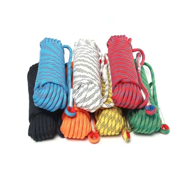 7-color outdoor climbing rope 12mm diameter high-strength parachute safety rope