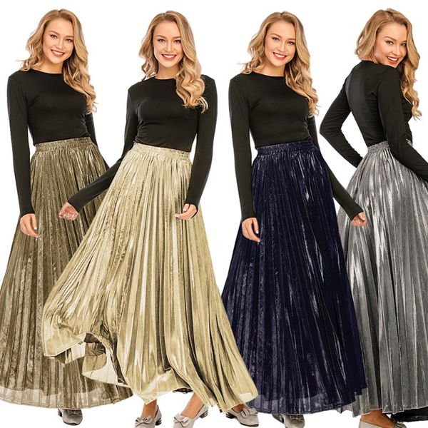 spring summer 2021 women long metallic silver maxi pleated skirt midi high waist elascity casual party vintage skirts, Black
spring summer 2021 women long metallic silver maxi pleated skirt midi high waist elascity casual party vintage skirts, Black
