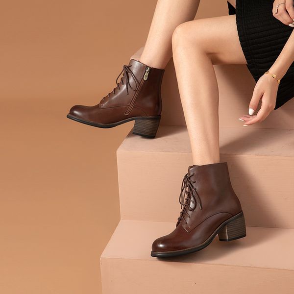 boots high heel boots women cow leather lace-up side zip british round toe autumn winter ladies shoes handmade 03383, Black
boots high heel boots women cow leather lace-up side zip british round toe autumn winter ladies shoes handmade 03383, Black