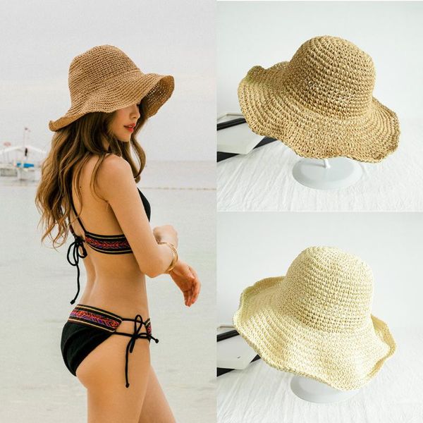 wide brim hats dt037 folding straw hat women's summer outing sun visor holiday cool seaside beach tide, Blue;gray
wide brim hats dt037 folding straw hat women's summer outing sun visor holiday cool seaside beach tide, Blue;gray