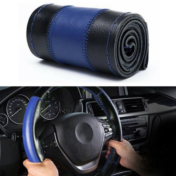 inch steering wheel cover accessory black+blue car diy for 37-38cm leather protective covers
inch steering wheel cover accessory black+blue car diy for 37-38cm leather protective covers