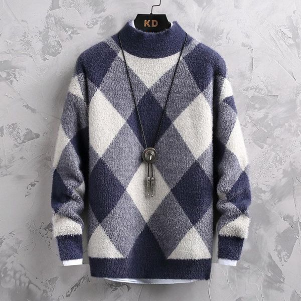 men's sweaters 2021 winter cashmere sweater pullover thickening fashion warm brushed men, White;black
men's sweaters 2021 winter cashmere sweater pullover thickening fashion warm brushed men, White;black