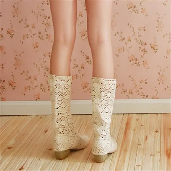 women summer japanese fashion lace material crochet knitted out hollow round closed toe high sandals boots sapato feminino f35, Black
women summer japanese fashion lace material crochet knitted out hollow round closed toe high sandals boots sapato feminino f35, Black