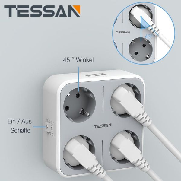 smart power plugs tessan eu usb socket, 4 ac outlets and 3 ports, 7 in 1 socket adapter with multiple charger for phone/laptop
smart power plugs tessan eu usb socket, 4 ac outlets and 3 ports, 7 in 1 socket adapter with multiple charger for phone/laptop