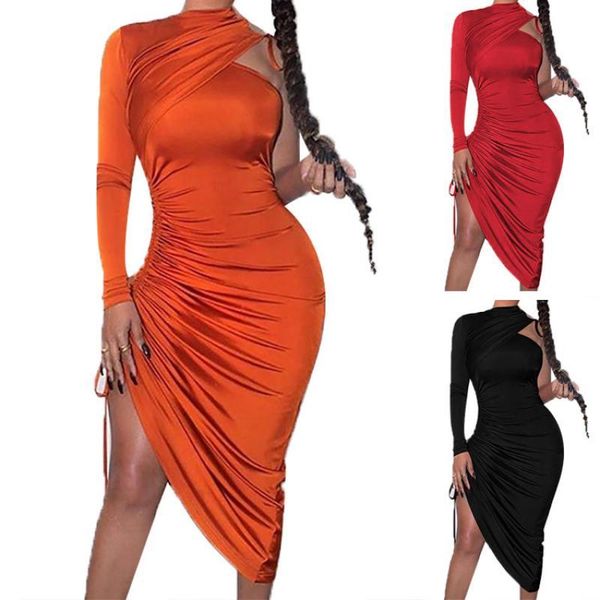 casual dresses kiss me one shoulder drawstring ruched bodycon dress women solid long sleeve robe mid-calf night club party vestido, Black;gray
casual dresses kiss me one shoulder drawstring ruched bodycon dress women solid long sleeve robe mid-calf night club party vestido, Black;gray