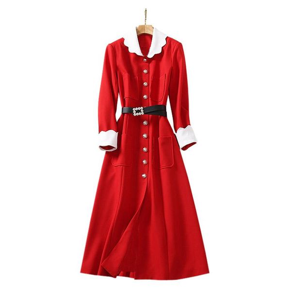 casual dresses turn-down white collar long sleeved single-breast buttons slit pockets leather belt midi length plus size dress drop, Black;gray
casual dresses turn-down white collar long sleeved single-breast buttons slit pockets leather belt midi length plus size dress drop, Black;gray