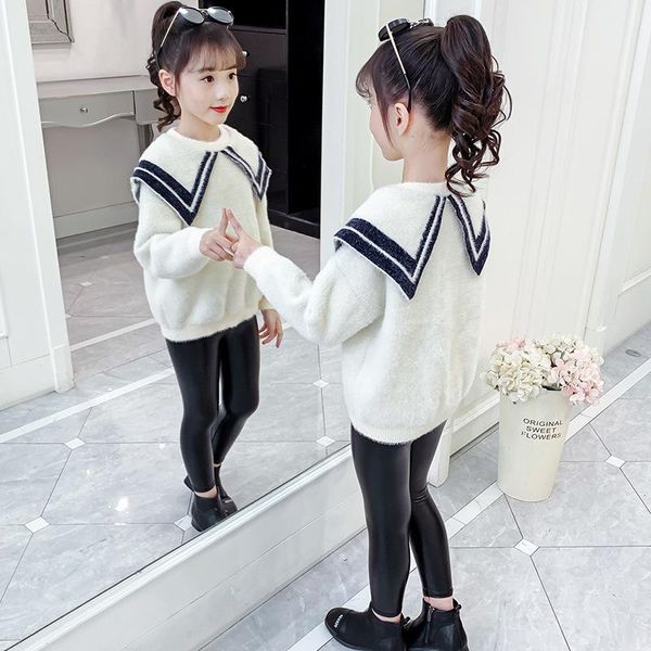 pullover children fashion casual knitted kids girls round neck sweater teenager college style doll collar sweatshirt 5-16y, Blue
pullover children fashion casual knitted kids girls round neck sweater teenager college style doll collar sweatshirt 5-16y, Blue