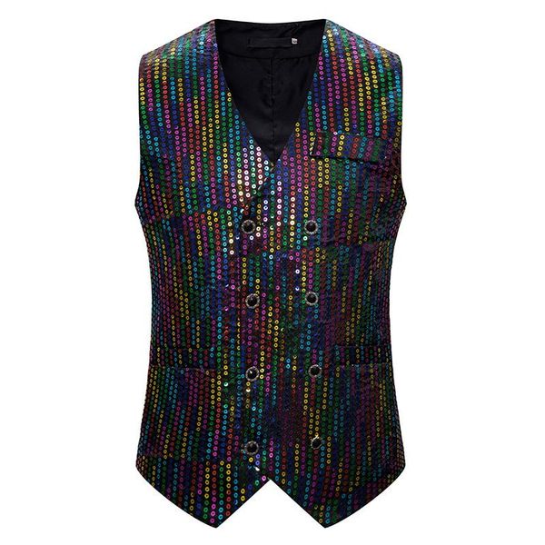 men's vests mens hipster sequins glitter suit vest men nightclub dj stage clothes shiny colorful sequin bling waistcoat gilet, Black;white
men's vests mens hipster sequins glitter suit vest men nightclub dj stage clothes shiny colorful sequin bling waistcoat gilet, Black;white